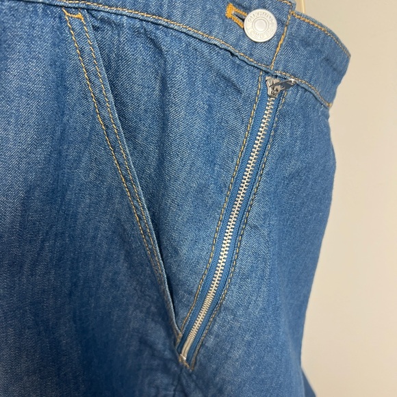 Anthropologie Pilcro Size 26W (3X) Wide-Leg 100% Cotton Denim Jumpsuit Overalls - Picture 7 of 16